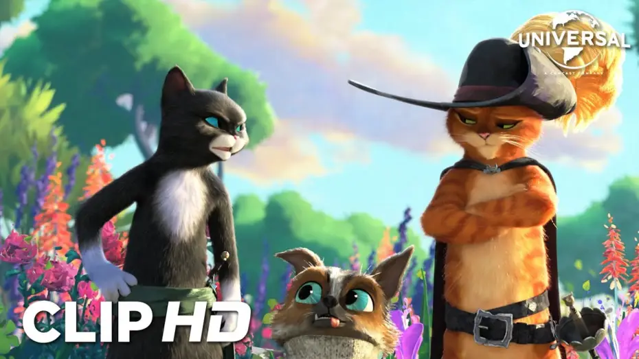 Відео до фільму Кіт у чоботях 2: Останнє бажання | Gato y Kitty se retan a un duelo de caras cuquis