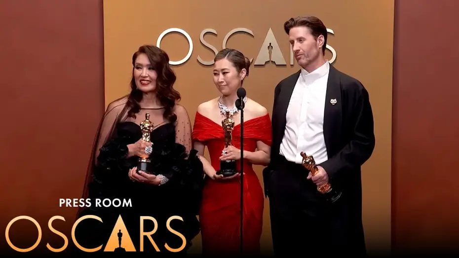 Відео до фільму Кейпоп-мисливиці на демонів | KPop Demon Hunters Best Animated Feature Film Press Room Speech | 98th Oscars (2026)