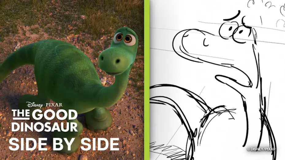 Відео до фільму Добрий динозавр | The Good Dinosaur Side by Side | "The Storm" Scene | Storyboards vs. Film