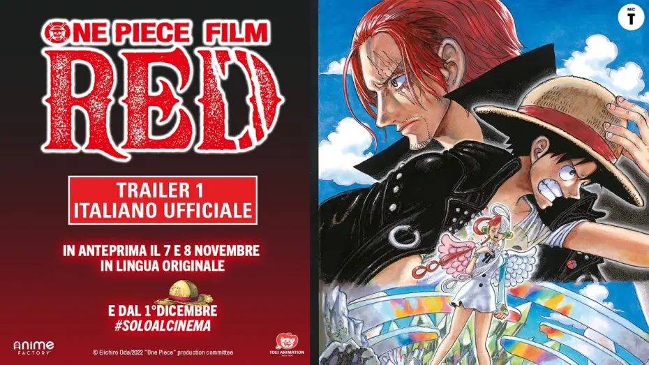 Відео до фільму Ван-Пiс: Червоний | One Piece Film: RED - Trailer 1 Italiano Ufficiale
