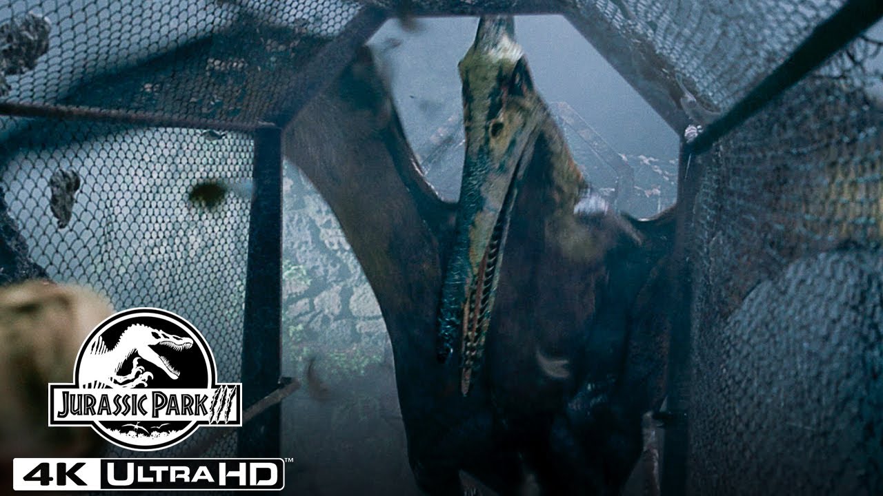 Відео до фільму Парк Юрського періоду 3 | The Pteranodon Aviary Attack in 4K HDR